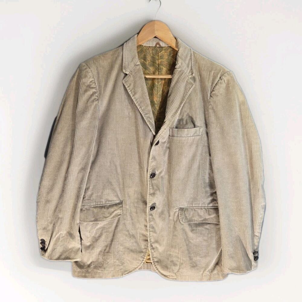 Vtg Corduroy Sport Coat Men's 40 READ Tan Blazer Jacket Union USA 60s 70s Preppy